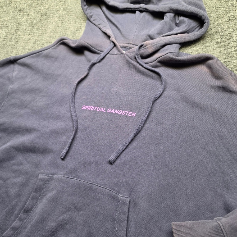 Spiritual Gangster Your Happiness Is Entirely Up To You Hoodie XS Navy Pink